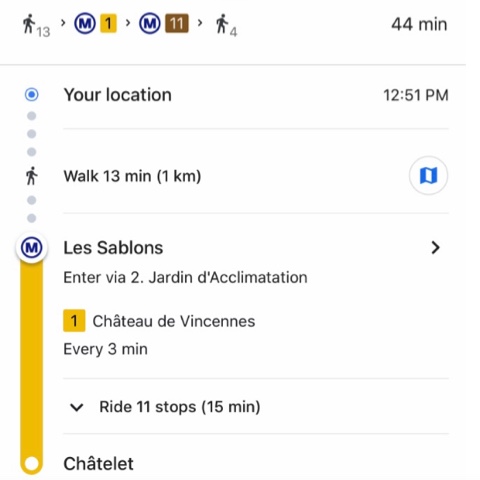 Paris subway stops