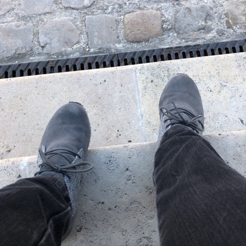 My shoes on the steps of the Rodin museum