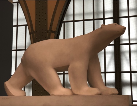 sculpture l'ours blanc