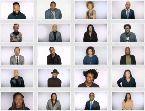 headshots of 25 Black celebrities, CNN reporters and anchors, and others