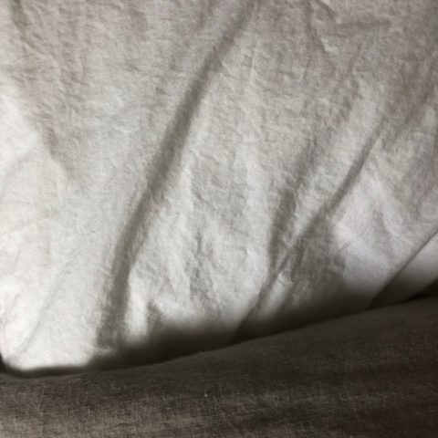 Closeup of a bed pillow