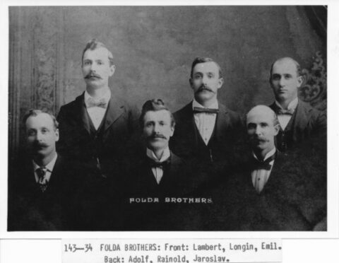 Photo of six of the seven Folda brothers (Jan, son of wife #2 not included)