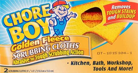 ChoreBoy Golden Fleece scrubbing cloths in their packaging