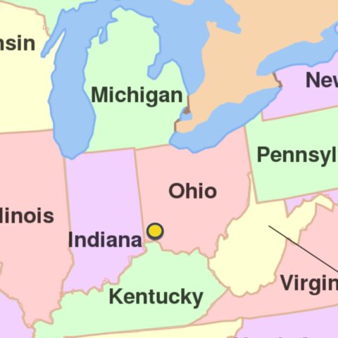 Map showing location of Cincinnati in Southwest Ohio