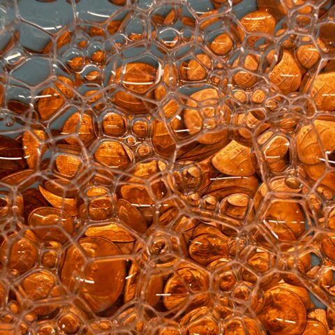 Abstract closeup of pennies